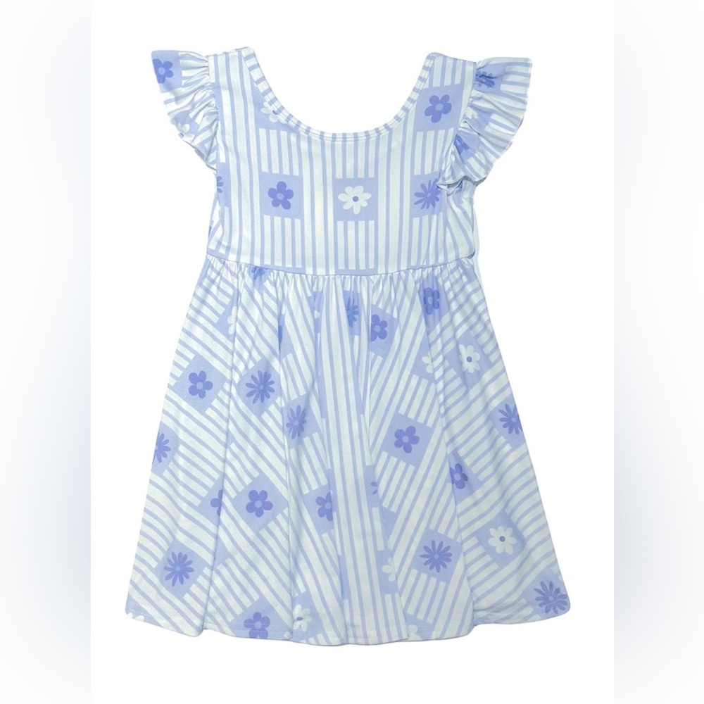Dot dot smile Lavender Daisies Empire Dress 3/4 T